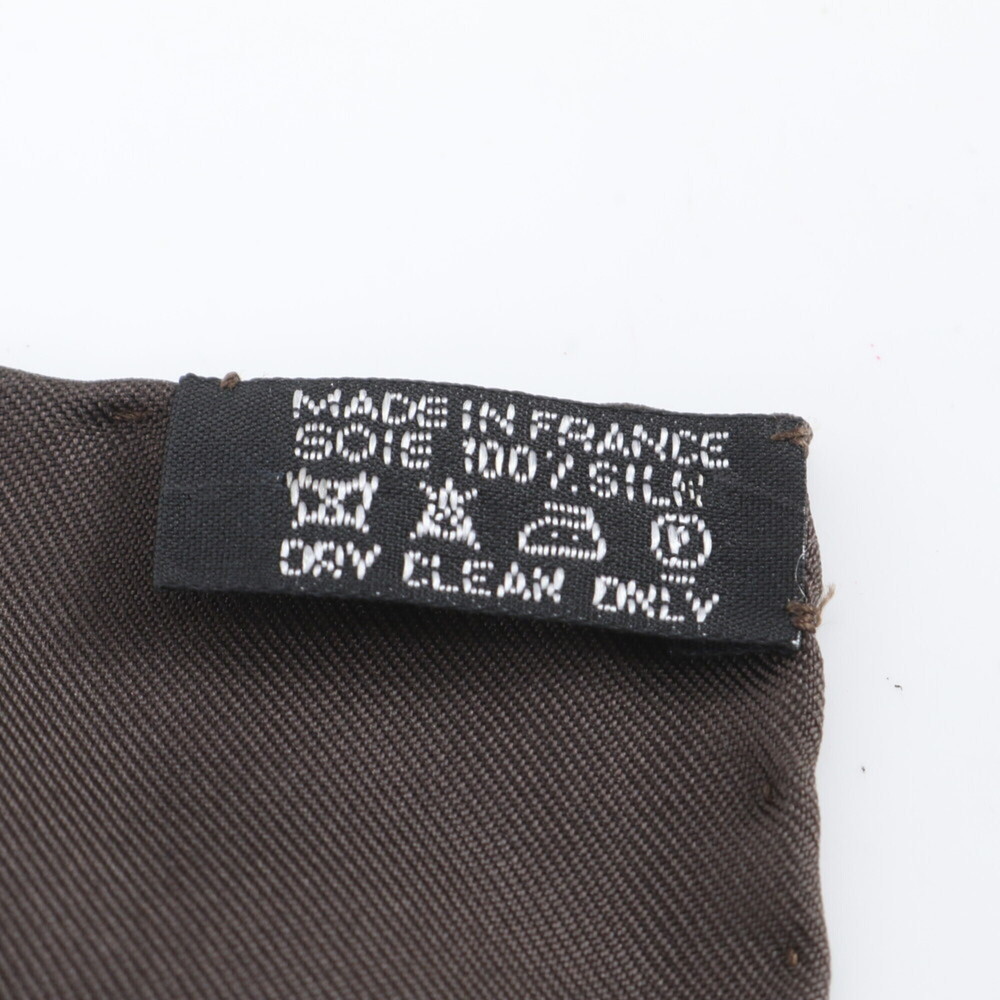 HERMES Brown Silk Scarf - Picture 9 of 9